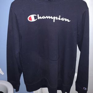 navy blue champion hoodie